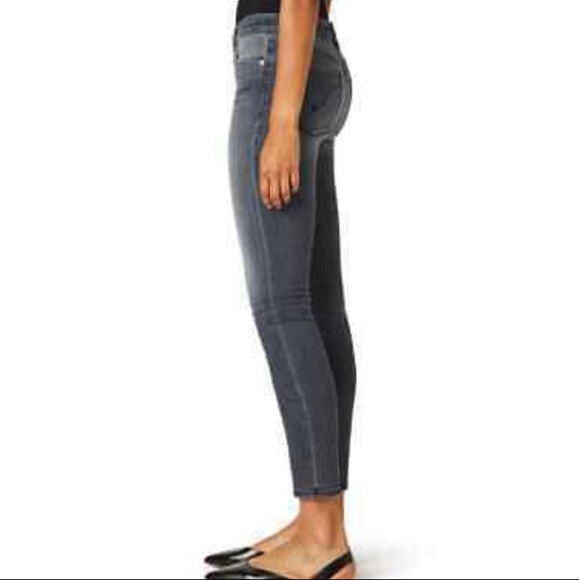 HUDSON Grey Black Nico Mid-Rise Super Skinny Ankle Stretch Jeans - Picture 2 of 12